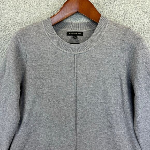 Banana Republic Serene Sweater Dress Medium 2020 Gray Knit Stretch Comfort LS - Picture 2 of 11